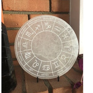 ANY SIGN Zodiac calendar, constellations, astrology Selenite Charging  Plate, Premium Quality, Charge And Cleanse Your Crystals