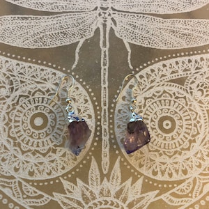 Silver plated amethyst earring pair