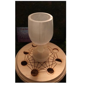 CrystalsAhoy 5&quot; selenite wine glass , Charge & Cleanse your Tumbles, crystals and jewelry, ceremonial alter cup, selenite goblet