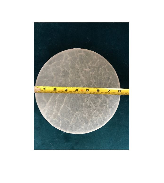 8" Selenite Charging Plate, Round Plate, Cleansing Crystal Grid