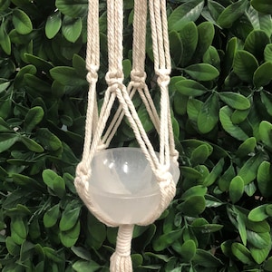 4” Selenite Bowl macrame hang, Selenite Charging Bowl / Alter Bowl / Ritual Bowl / Extra Large Bowl, CrystalsAhoy, Ethically Mined M333