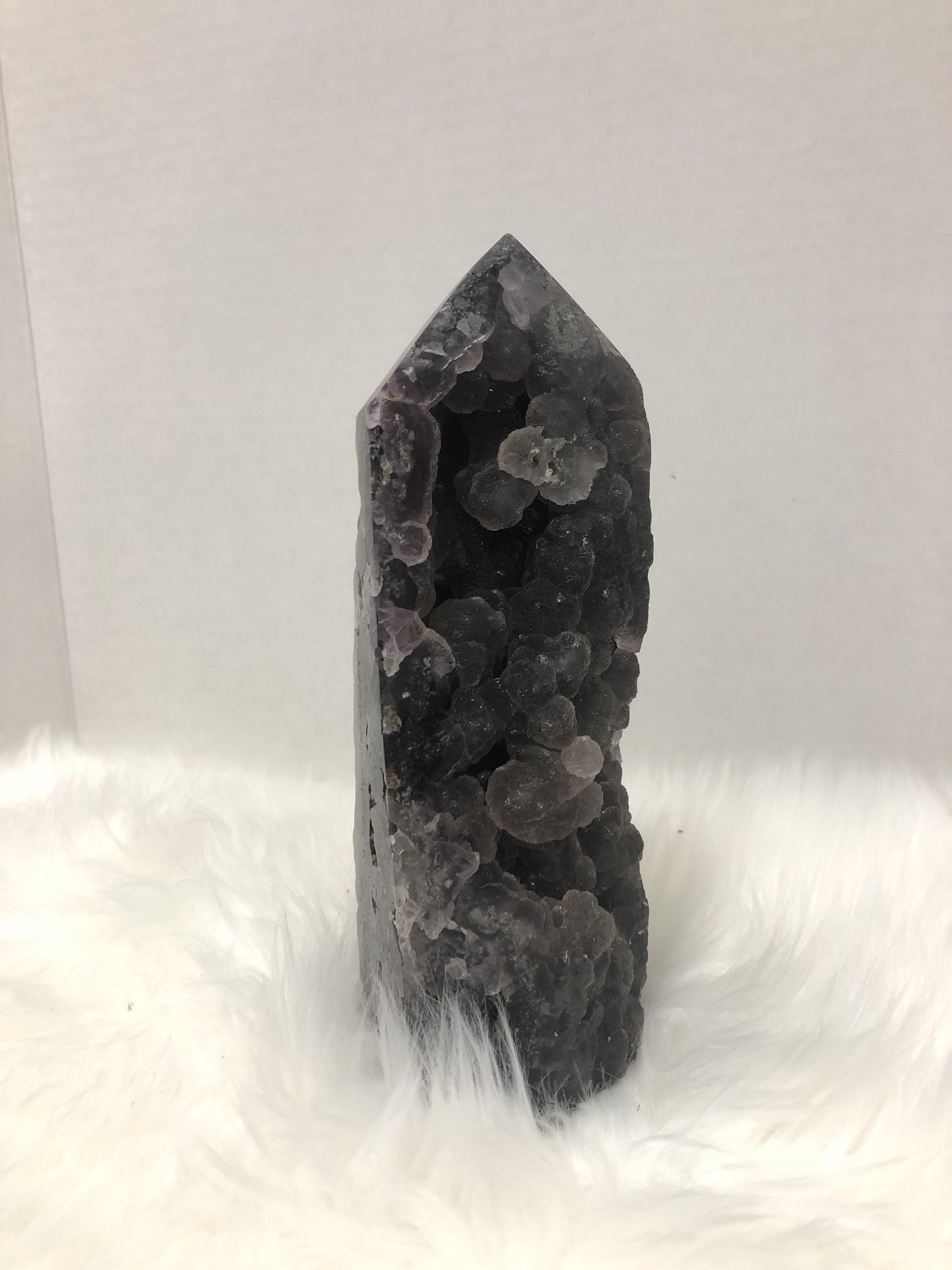Amethyst Flower Druze Tower, Crystal Point, Mineral Specimen