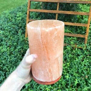 Cylinder 4-6lb  Himalayan salt lamps on beautiful rose wood base.  5-7” height ready to cleanse your air