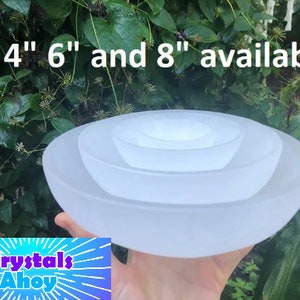 Pick your size, Selenite Charging Bowl / Altar Bowl / Ritual Bowl / Extra Large Bowl, CrystalsAhoy, Ethically Mined