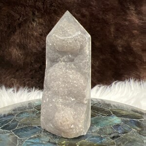 Uniquely shaped Blue Fluorite Semi-Raw Free Standing Specimen, 15 oz  / 5” tall FT110