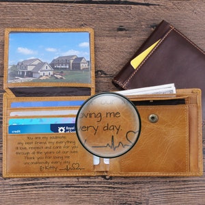 Monedero de los hombres personalizado, billetera personalizada para los hombres, cartera grabada, cartera de cuero genuino para los hombres, cartera para el marido, cartera para el novio