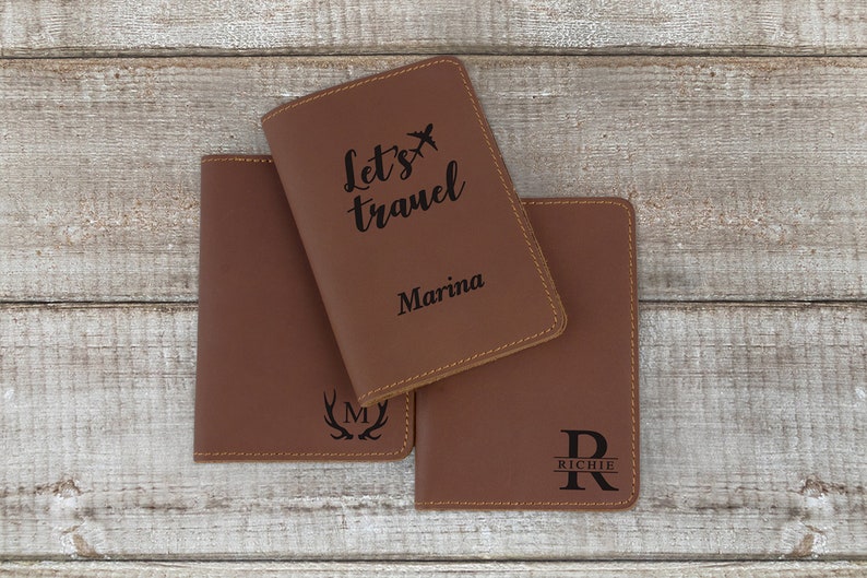 Passport Cover, Personalized Passport Cover, Engraved Passport Cover, Custom Leather Passport Cover, Travel Gifts, Christmas Gifts image 4