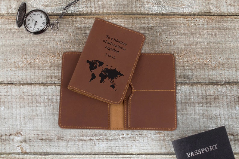 Passport Cover, Personalized Passport Cover, Engraved Passport Cover, Custom Leather Passport Cover, Travel Gifts, Christmas Gifts image 3