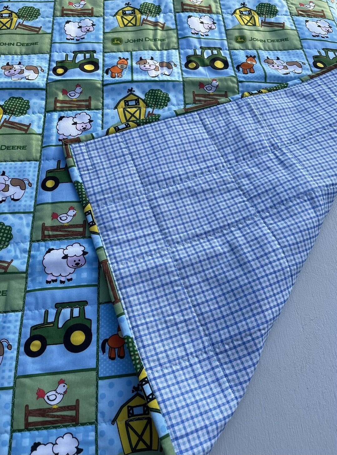 Handmade John Deere Baby Boy Quilt Patchwork John Deere Quilt Etsy
