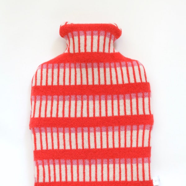 Hot Water Bottle with Lambswool Knitted Cover