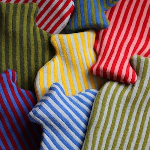 Bold Stripe Hot Water Bottle with Lambswool Knitted Cover