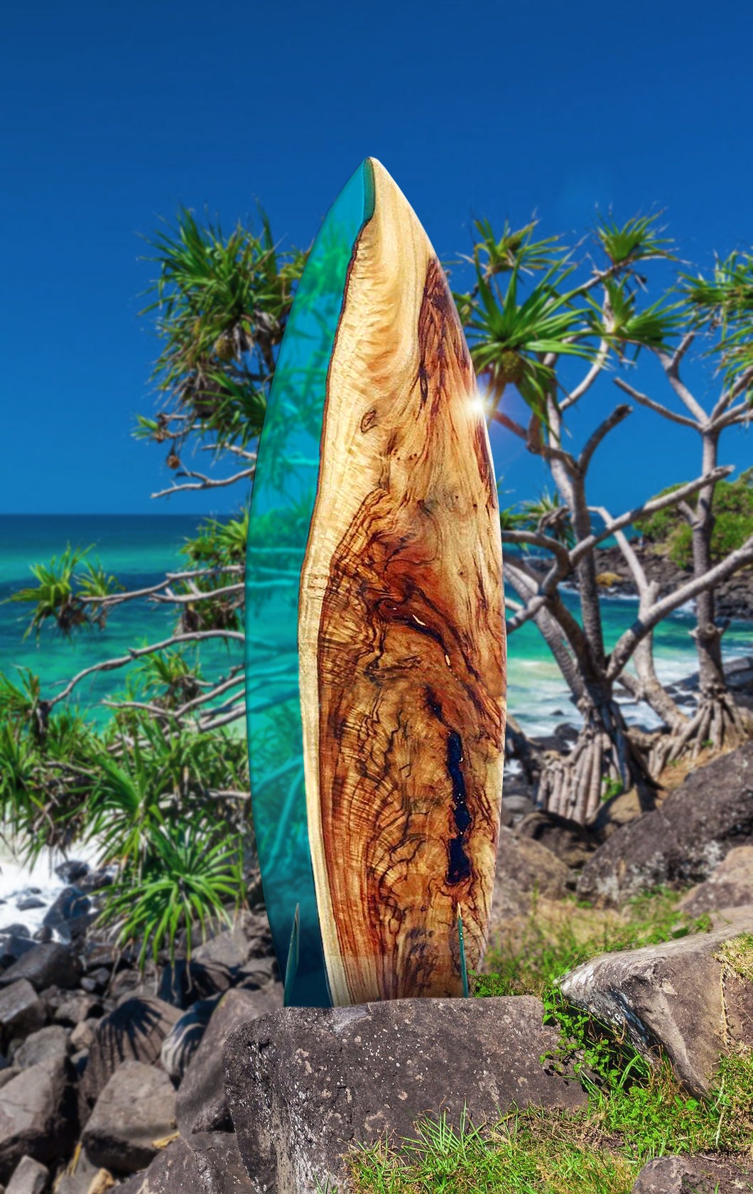 Custom Timber & Epoxy Resin Surfboard Art Piece Etsy