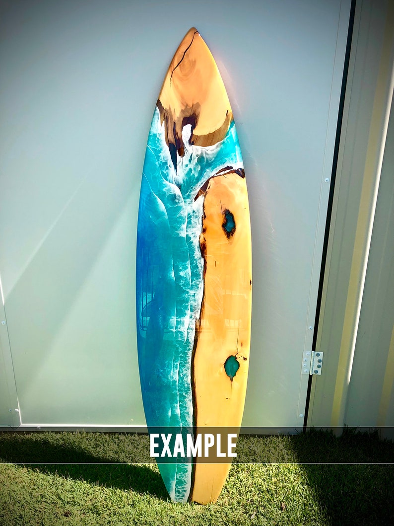 Timber Wood Epoxy Resin Surfboard Art Wall Decor Ocean Coastal Etsy