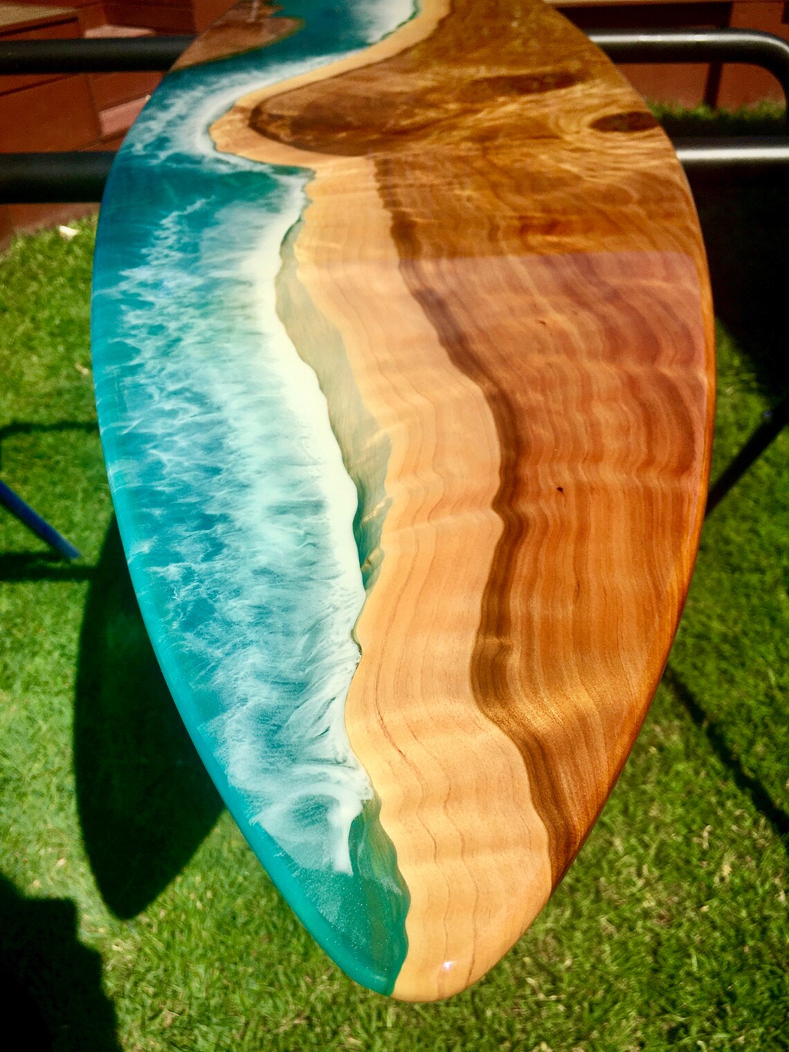 Timber Wood Epoxy Resin Surfboard Art Wall Decor Ocean Coastal Etsy