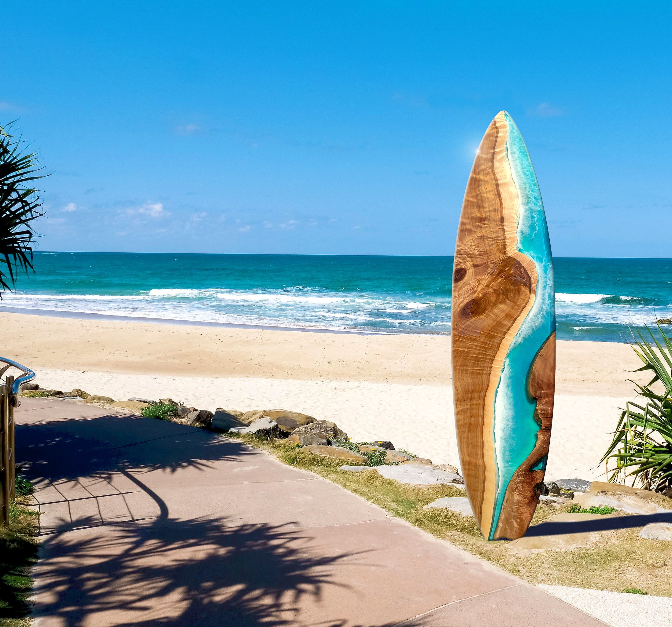 Custom Timber & Epoxy Resin Surfboard Art Piece Etsy