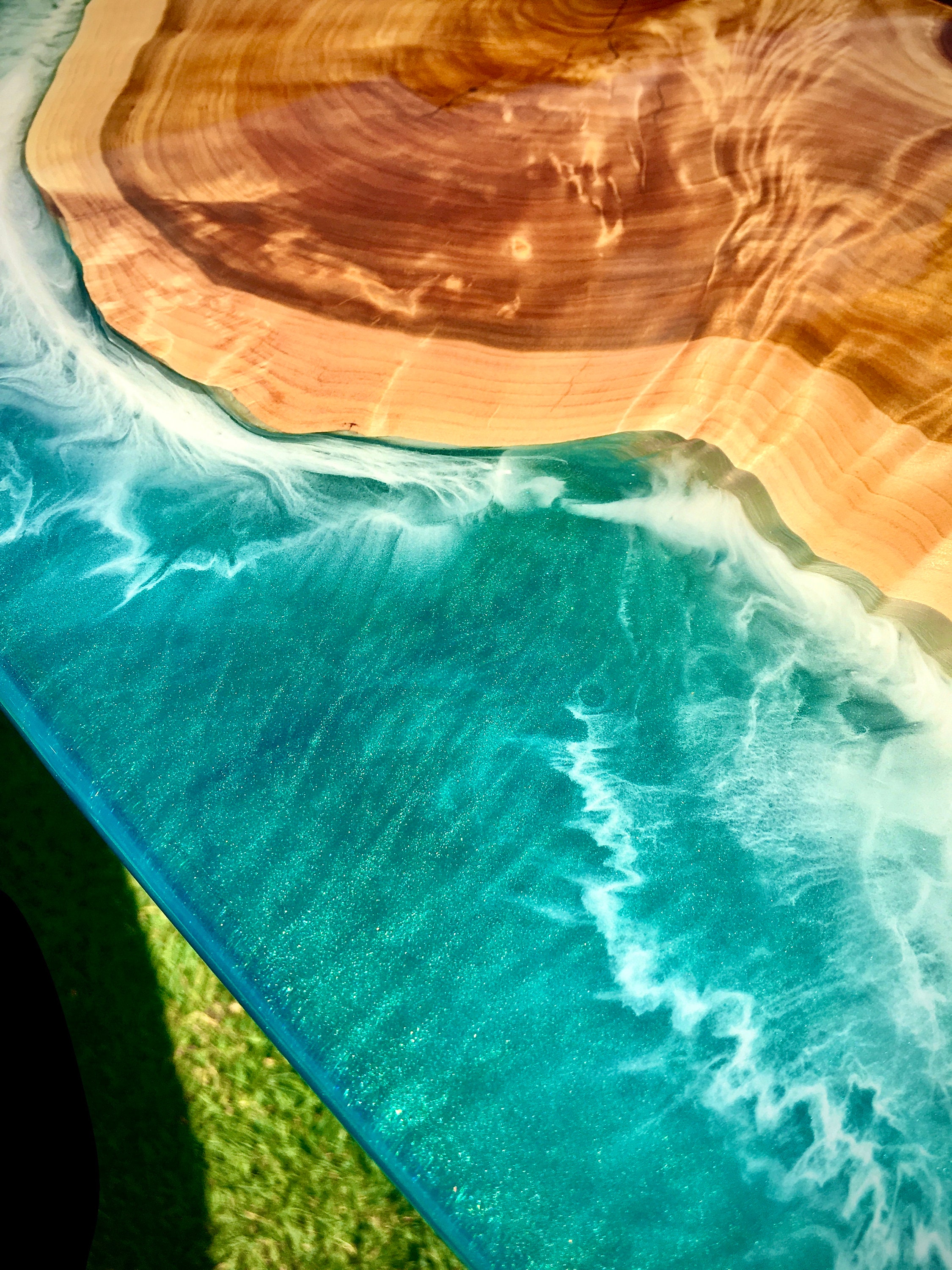 Timber Wood Epoxy Resin Surfboard Art Wall Decor Ocean Coastal Etsy