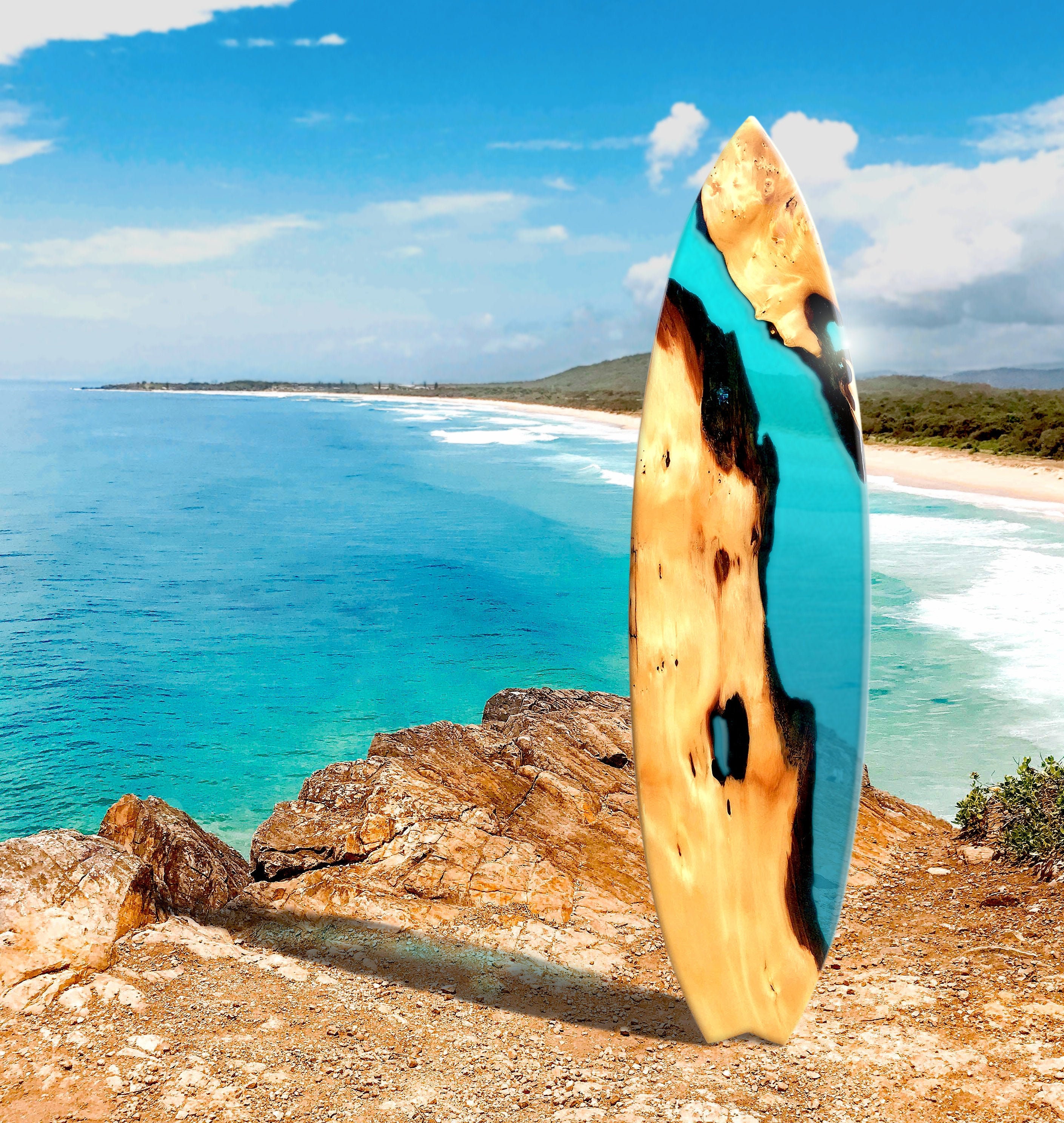 Custom Timber & Epoxy Resin Surfboard Art Piece | Etsy