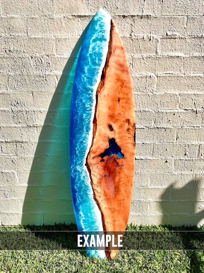 Surfboard Art Surf Wood Resin Epoxy Timber Wall Decor Ocean Coastal