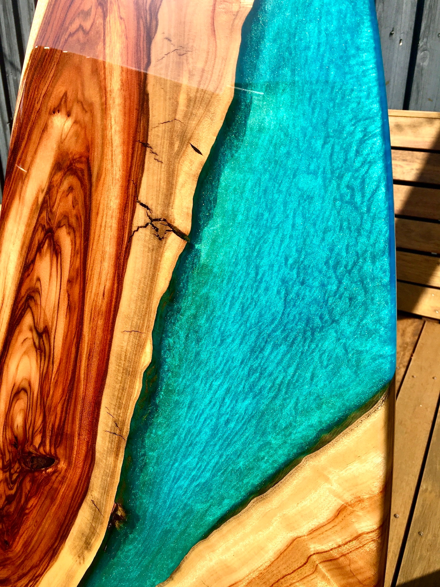 Custom Wood & Epoxy Resin Surfboard Wall Art: Coastal Decor - Etsy