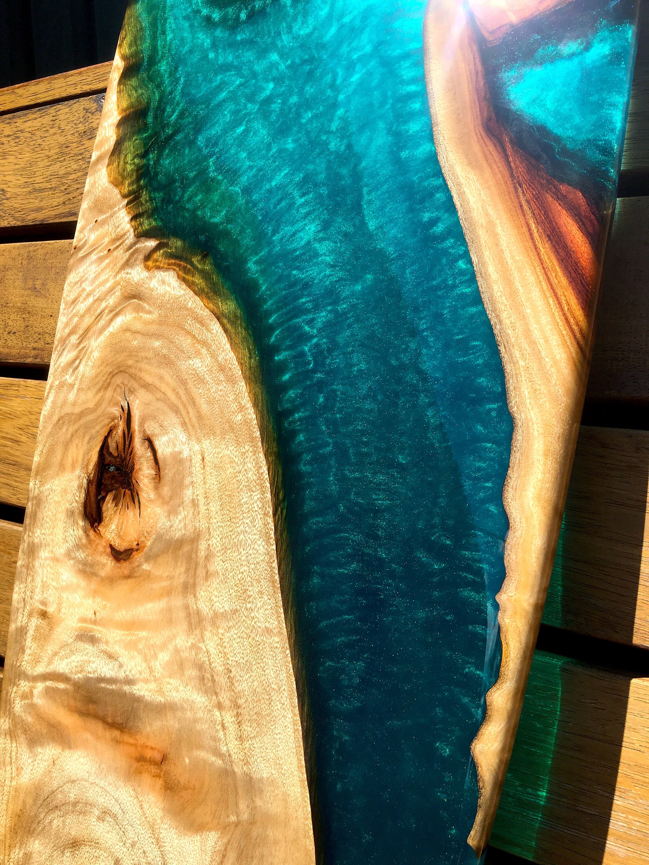 Timber Wood Epoxy Resin Surfboard Art Wall Decor Ocean Coastal Etsy
