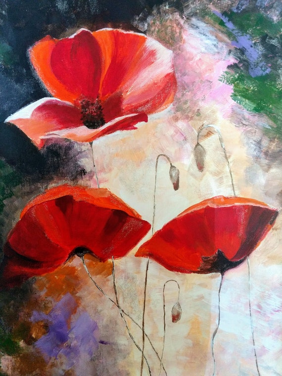 Corn Poppy Painting