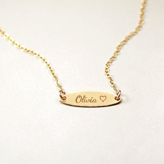 Baby girl name plate necklace sale