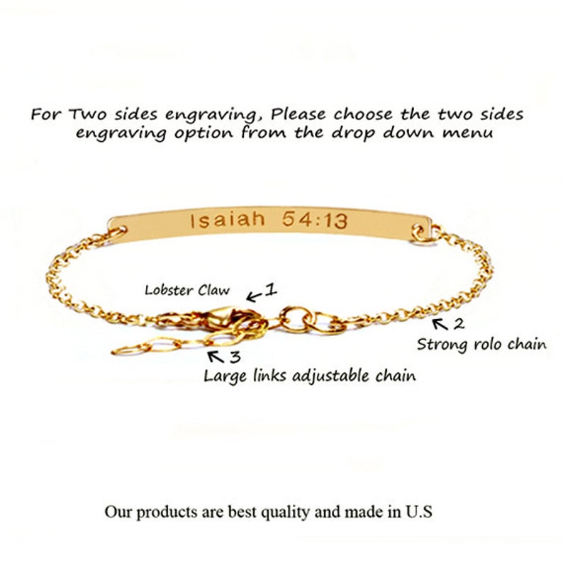 Bar bracelet, Engraved bracelet, Coordinates bracelet, Personalized bracelet, bridesmaid gift , Custom date bracelet, Skinny bar bracelet. image 5