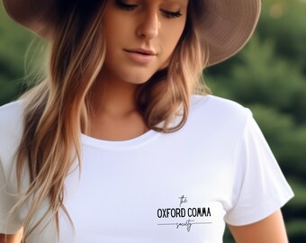 Oxford Comma Society Pocket Logo Funny Grammar Shirt Punctuation Shirt English Major Gift Grammar Shirt English Teacher Gift Grammar Police