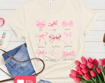 Christian Coquette Aesthetic pink aesthetic pink bows Sweet Romantic In My Girly Girl Era Trendy Mom Shirt Cute Ribbon Shirt Mom Easter Gift