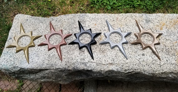 Mid Century Modern Starburst Door Plate - Resin Cast Metal - Etsy