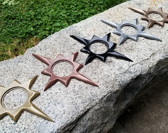 Mid Century Modern Starburst Door Plate - Resin Cast Metal