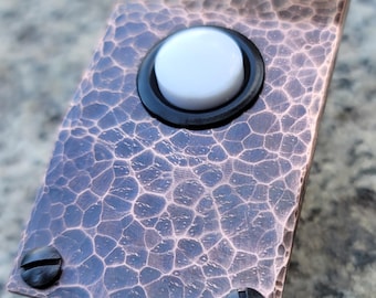 Arts and Crafts - Solid Hammered Copper Doorbell Plate - Roycroft Style