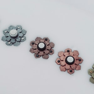 Arts and Crafts Flower Doorbell - 1900 Casting in impact metallic Resin