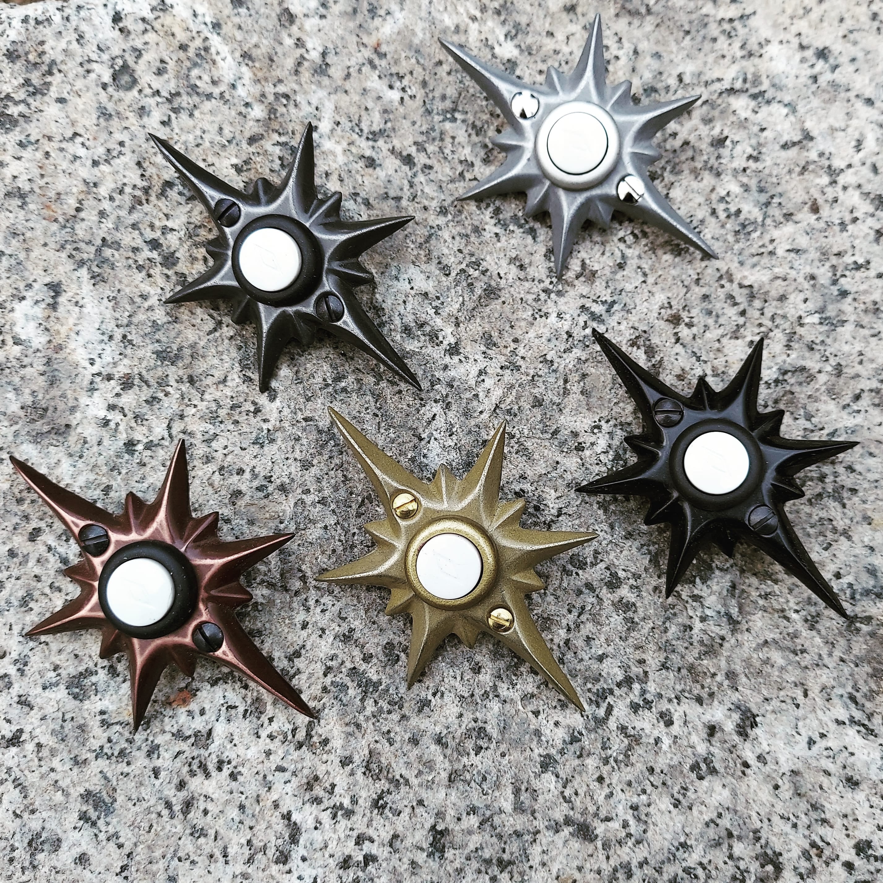 Mid-Century Star Doorbell Button, Brushed Chrome