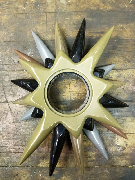 Mid Century Modern Starburst Door Plate - Resin Cast Metal - Etsy