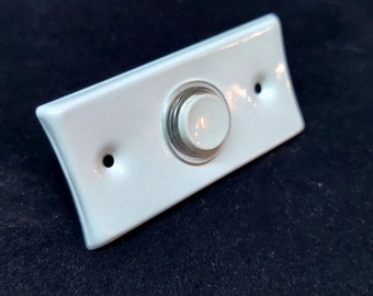 Enamel and Brass - Mid Century Concave Doorbell