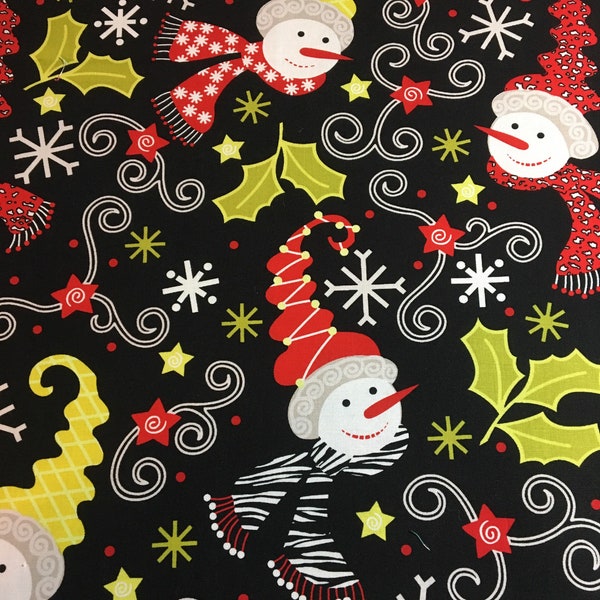 Fabric Yardage NOT for sale, This listing is for a Rollator/Walker Seat & Backrest Cover, Holiday, Christmas, Santa, Snowmen, NEW