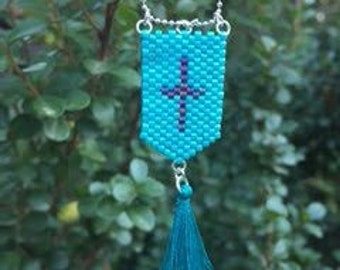 Little Peyote Stitch Flag Necklace