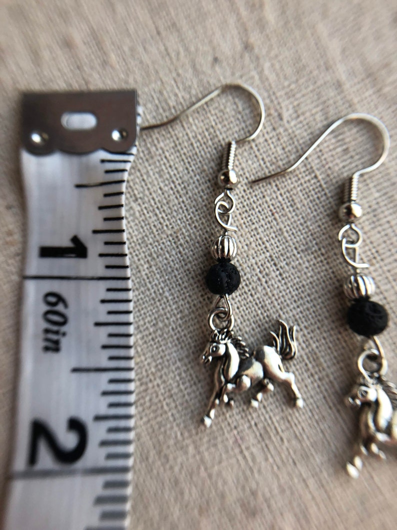 Horse Charm Earrings Horse Lava Earrings Horse Earrings Essential Oil Earrings Earrings Diffuser Horse Earrings Aromatherapy Earrings