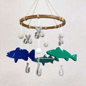 Saltwater Fishing Crib Mobile: Woodsy Nursery Decor