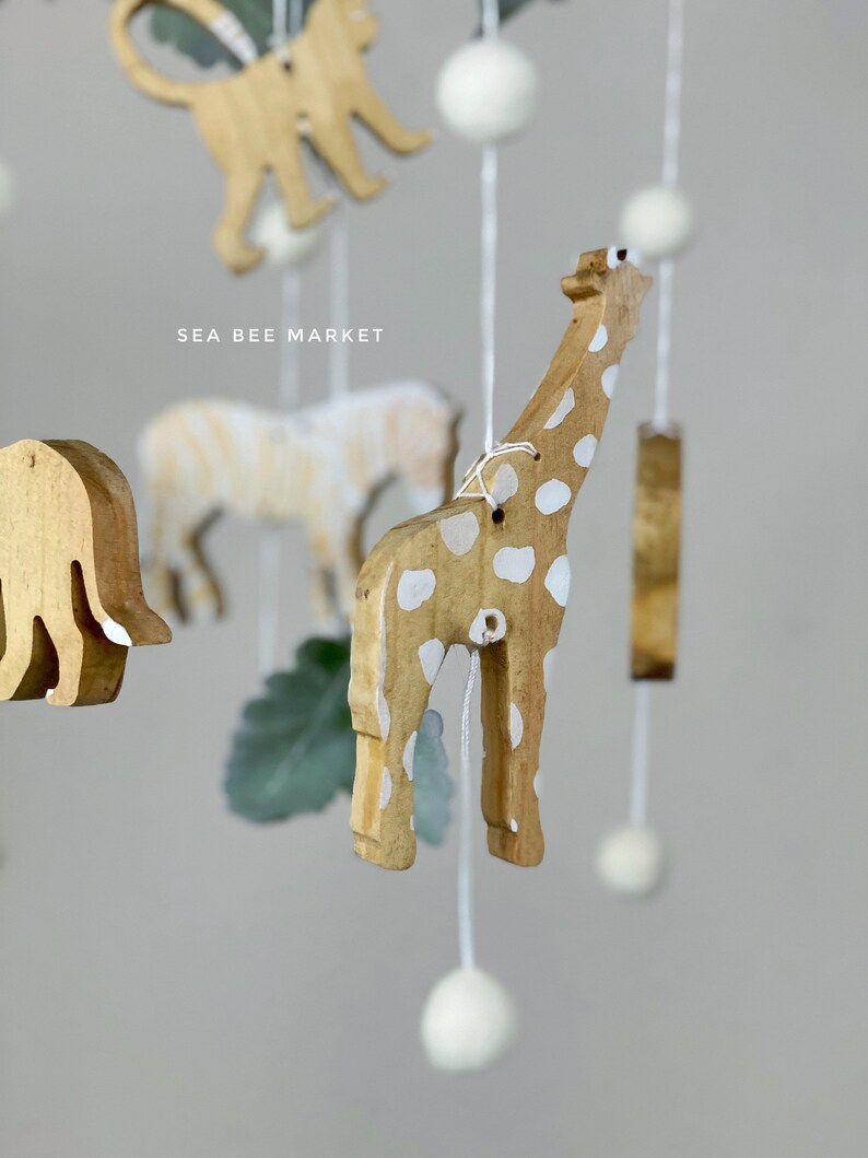 Wooden Safari / Jungle / Zoo Animal Themed Crib Mobile Etsy