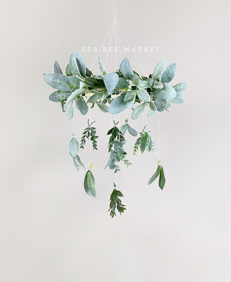 Mixed Greenery Crib Mobile With Eucalyptus Lambs Ear & Etsy