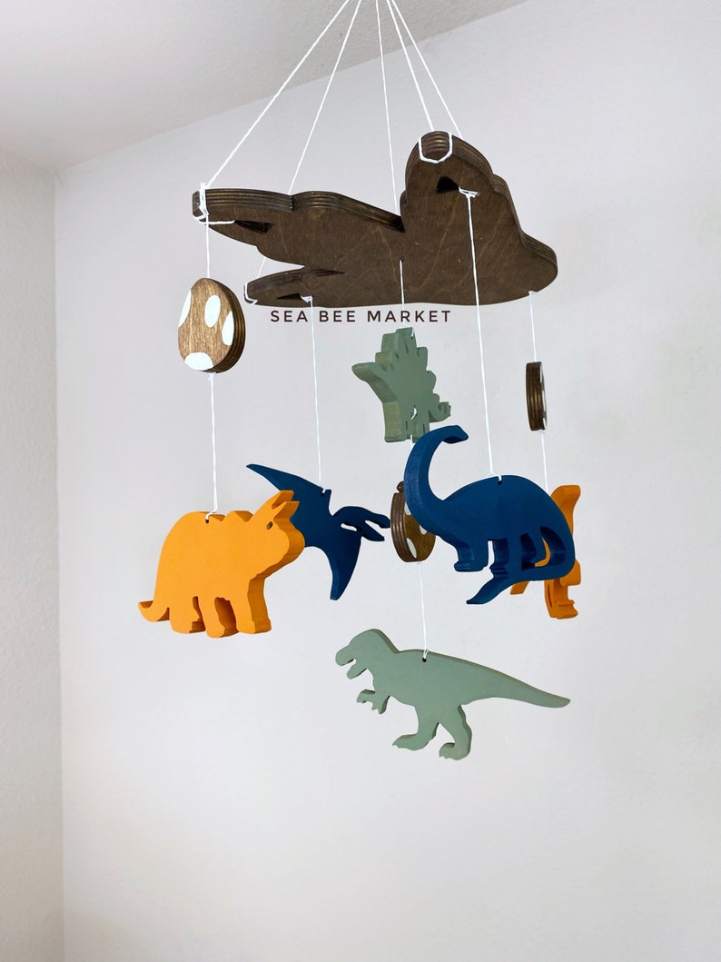 Dinosaur Crib Mobile Prehistoric Nursery Theme Dinos Etsy