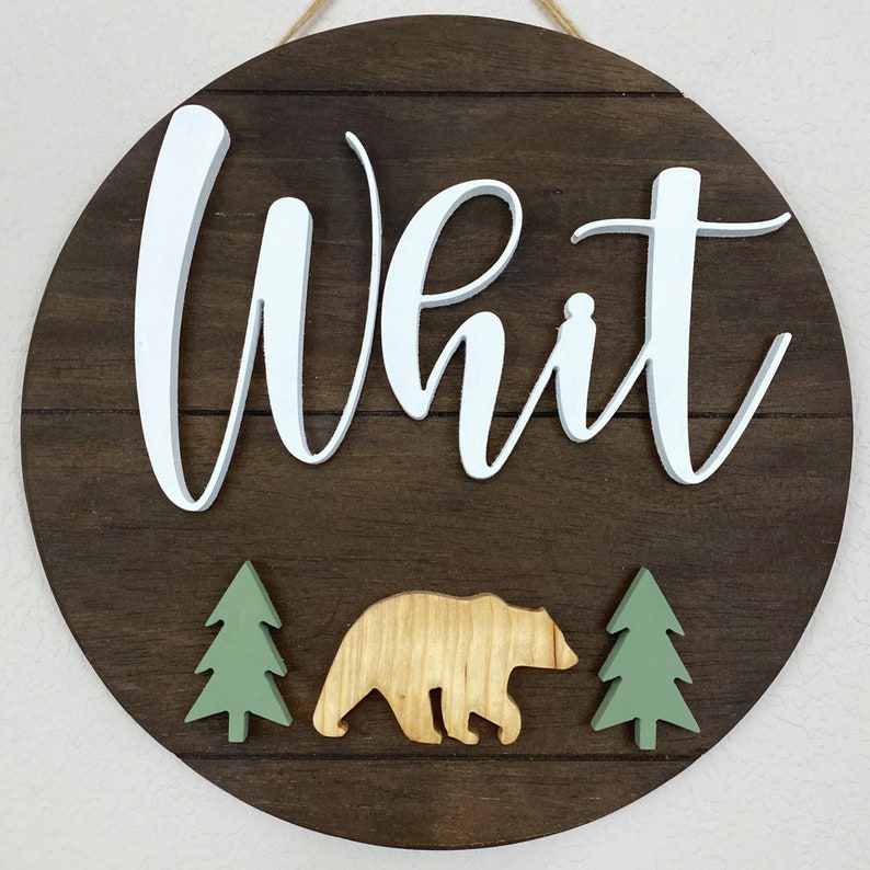 Woodland Hospital Door Hanger Custom 3D Round Name Sign With Etsy