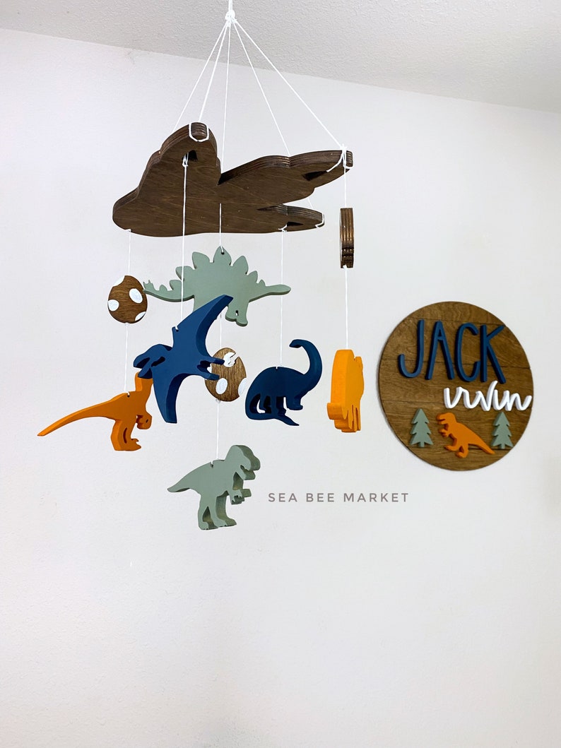 Dinosaur Crib Mobile Prehistoric Nursery Theme Dinos Etsy