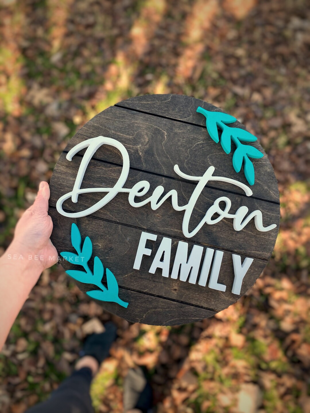 Round Last Name Sign 3D Wood Shiplap Circle Sign With Family Etsy UK