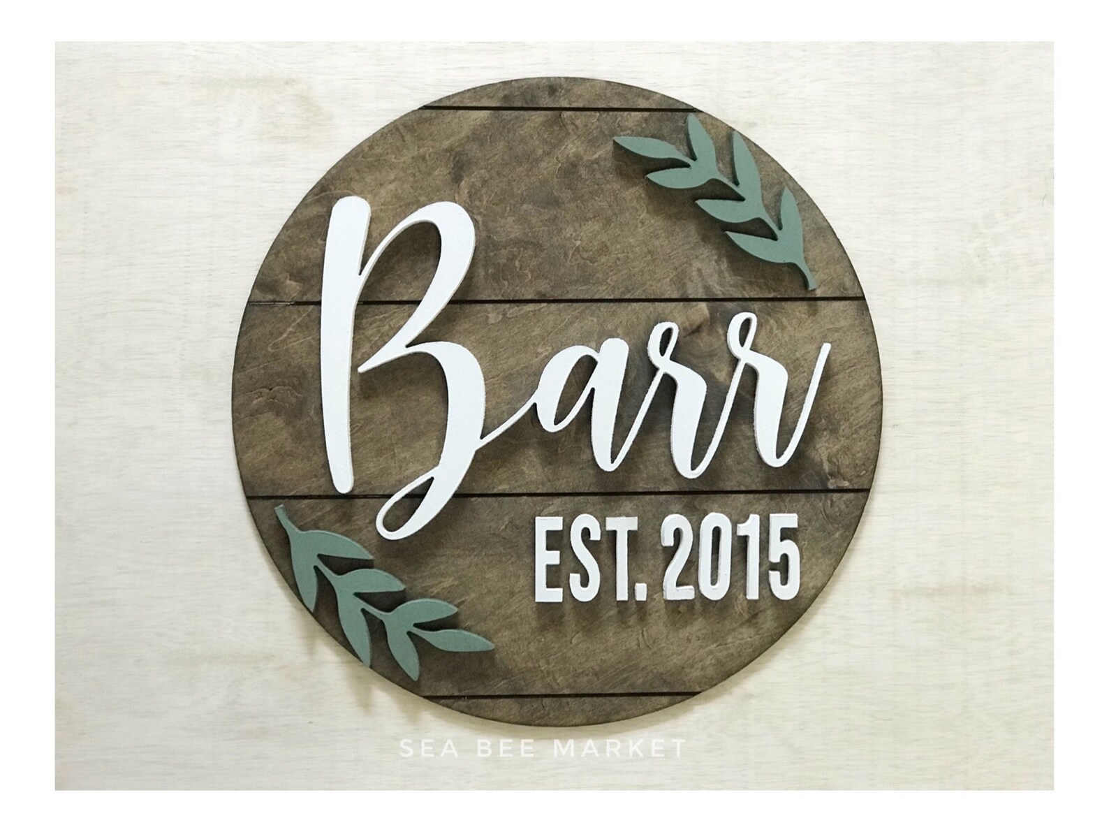 Round Last Name Sign 3D Wood Shiplap Circle Sign With Family Etsy UK
