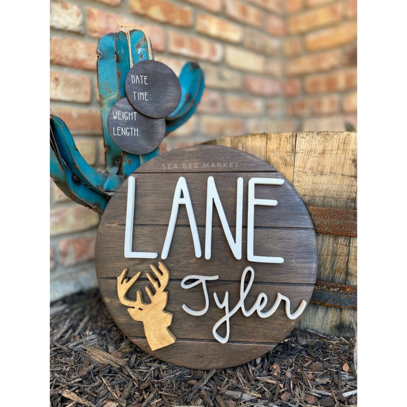 Woodland Hospital Door Hanger Custom 3D Round Name Sign With Etsy