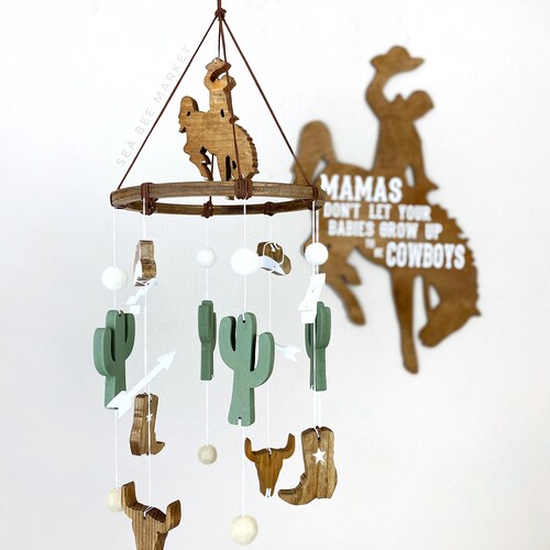Vintage Cowboy Mobile für Babybett: Rodeo Kinderzimmer Dekor