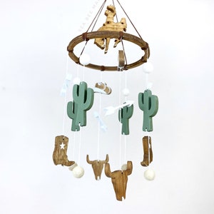 Cowboy Western Crib Mobile Klassieke/Vintage Cowboy Kinderkamer Mobiel Rodeo Kinderkamer Wilde Westen Cowboylaarzen, Cactus, Cowboyhoeden, Paard afbeelding 7